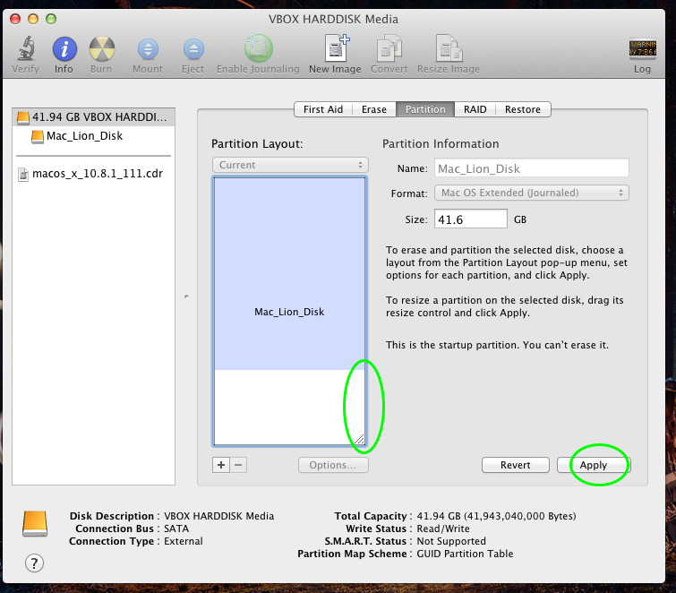 DiskUtility Mac OS X 10.7.5