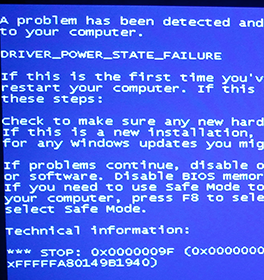DRIVER_POWER_STATE_FAILURE, STOP: 0x0000009F